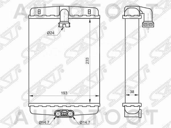 Радиатор отопителя -STMD563950 Sat для MERCEDES S-CLASS, MERCEDES E-CLASS, MERCEDES CLK-CLASS