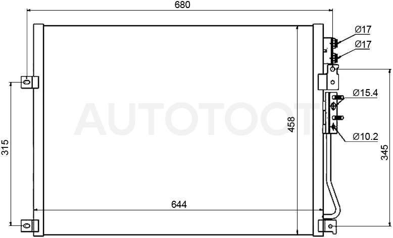 Радиатор кондиционера Jeep Commander 05-10 / Grand Cherokee 04-10