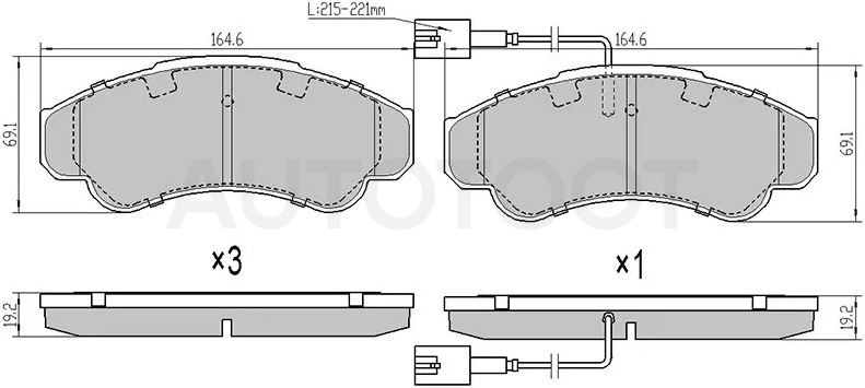 Колодки тормозные (Спереди) Peugeot Boxer 06-14 / Citroen Jumper 94-02 / Peugeot 807 02-14
