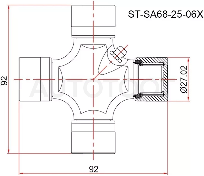 Крестовина карданного вала MAZDA BT50 06-/FORD RANGER II 06-11/NISSAN PATHFINDER R51 04-12