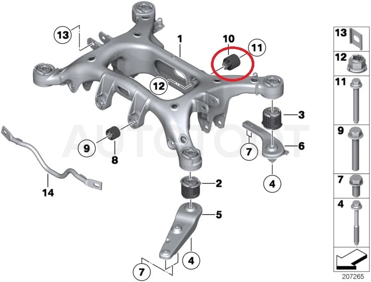 Сайлентблок задней балки задний -33316792872 BMW для BMW 5SERIES, BMW 7SERIES