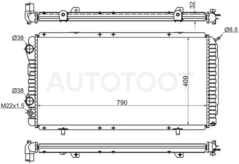 Радиатор Peugeot Boxer 94-06 / Citroen Jumper 94-02 / Fiat Ducato 94-02