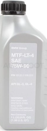 MTF Масло трансмиссионное BMW GETRIBEOEL MTF-LT-4 - Артикул 83222339223 - Производитель BMW - Фото, Отзывы, Цены