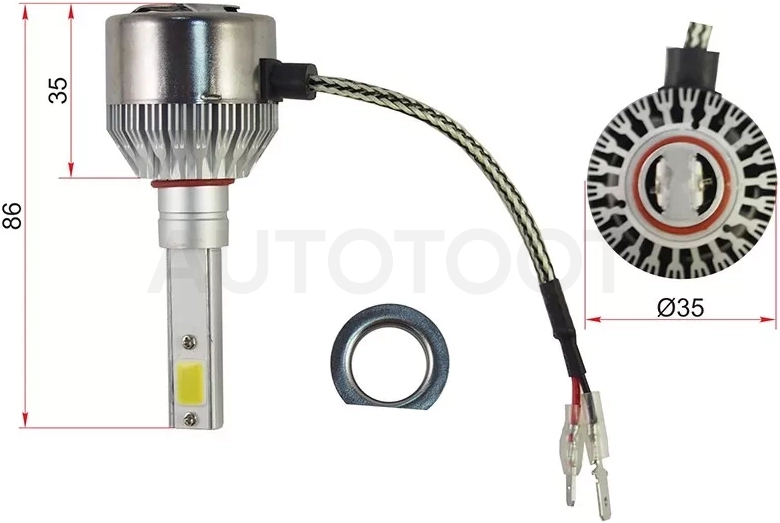 Лампа (H1/ LED/ Комплект/ 36W 3600LM)