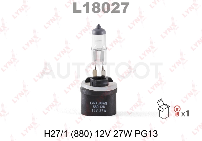 Лампа H27W/1 12V PG13 LYNXauto