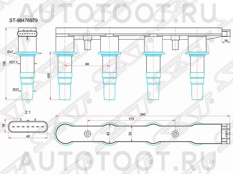 Рампа (кассета) катушек -ST96476979 Sat для CHEVROLET CRUZE