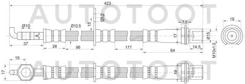 Шланг тормозной передний левый=правый 4WD -ST9094702A88 Sat для TOYOTA LITE ACE NOAH