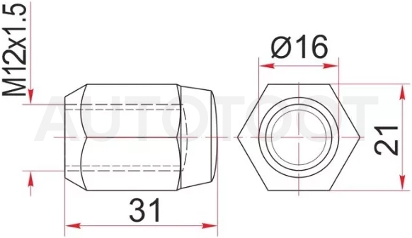 Гайка колесная никелированная TOYOTA/GEELY COOLRAY (SX11) 19 - Артикул ST9094201021 - Производитель Sat - Фото, Отзывы, Цены