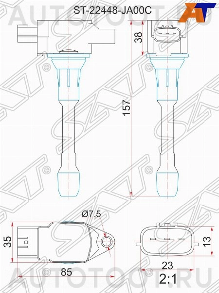 Катушка зажигания  HR16DE/MR20DE -BRIC115 Brave для NISSAN NOTE, NISSAN X-TRAIL