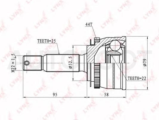 Шрус наружный (26 наружние, 27 внутрение) -JCT0204A Just Drive для TOYOTA CAMRY