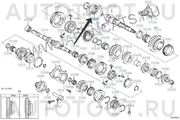 Подшипник вала вторичного передний -  для TOYOTA AVENSIS