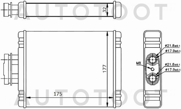 Радиатор отопителя салона -STVW013950 Sat для VOLKSWAGEN POLO, AUDI A1, SKODA FABIA