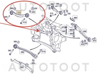 Рычаг задний верхний передний левый -PS50295L Patron для MERCEDES E-CLASS