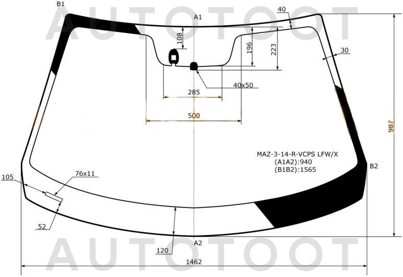 Стекло лобовое -  для MAZDA 3 (AXELA)