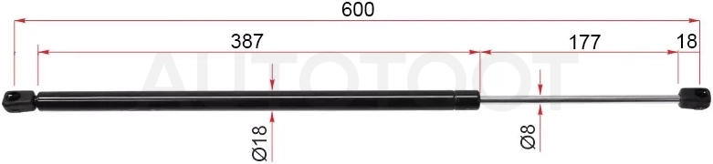 Амортизатор крышки багажника Skoda Superb 08-15 (Справа=Слева) - Артикул ST3T9827550 - Производитель Sat - Фото, Отзывы, Цены