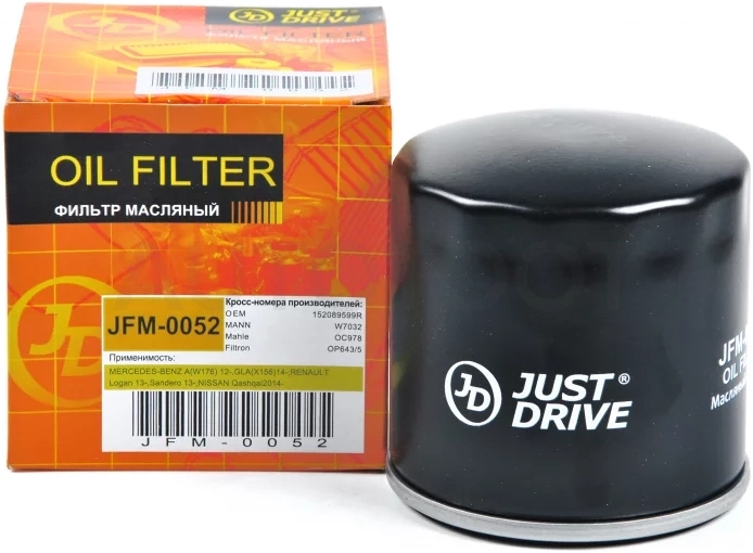 Фильтр масляный - Артикул JFM0052 - Производитель Just Drive - Фото, Отзывы, Цены