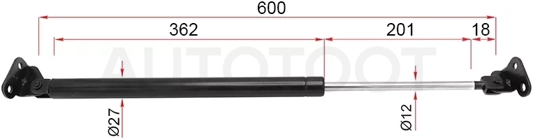 Амортизатор крышки багажника Toyota 4Runner 95-02 / Hilux Surf 95-02 (Справа)