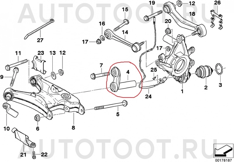 Рычаг задний интегральный (см.схему) -5700144SX Stellox для BMW 5SERIES, BMW 7SERIES, BMW X5