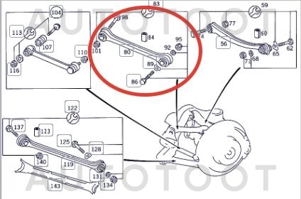 Рычаг задний верхний поперечный (средний) левый=правый -5600577ASX Stellox для MERCEDES E-CLASS, MERCEDES C-CLASS, MERCEDES CLK-CLASS, MERCEDES SLK-CLASS