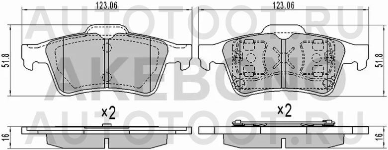 Колодки тормозные (Сзади) Citroen C5 08-17 / Ford Focus 04 - Артикул AN718K - Производитель Akebono - Фото, Отзывы, Цены
