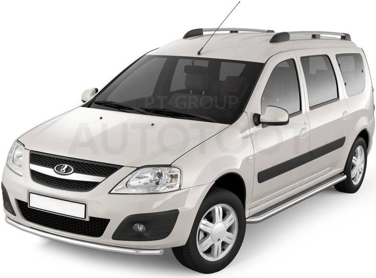 LADA Largus 2012- Защита порогов с алюм. площадкой Ø51мм (НПС) - Артикул LLA220302 - Производитель PT Group - Фото, Отзывы, Цены
