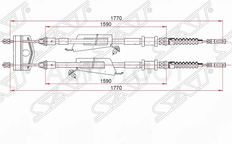 Трос ручного тормоза -2998831SX Stellox для FORD FOCUS, FORD C-MAX