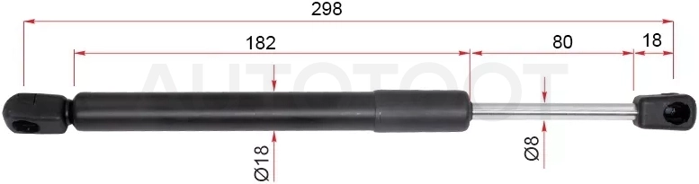 Амортизатор крышки багажника Audi A4 00-09 / S4 03-05 / SEAT Exeo 08-11 (Справа=Слева)