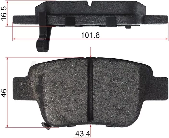 Колодки тормозные (Сзади) Toyota Avensis (T220,T250) 00-08 / Alphard (H20) 08-15 / Corolla Verso 04-09 / Estima 06-16