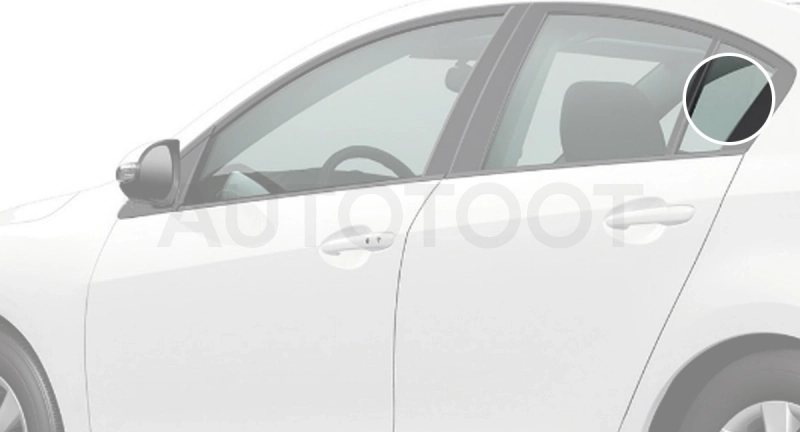 Стекло форточки (уголок) задней левой двери -  для MAZDA 6 (ATENZA)