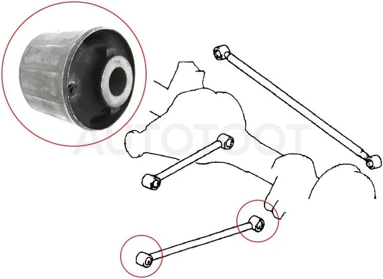Сайлентблок Toyota Land Cruiser (J100) 98-07 / Lexus LX 98-07 (Зад) - Артикул ST4870260100 - Производитель Sat - Фото, Отзывы, Цены
