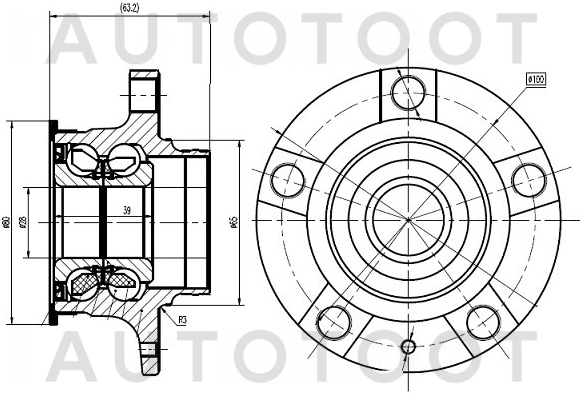 Ступица задняя -ST6RU501611B Sat для SKODA RAPID, VOLKSWAGEN POLO