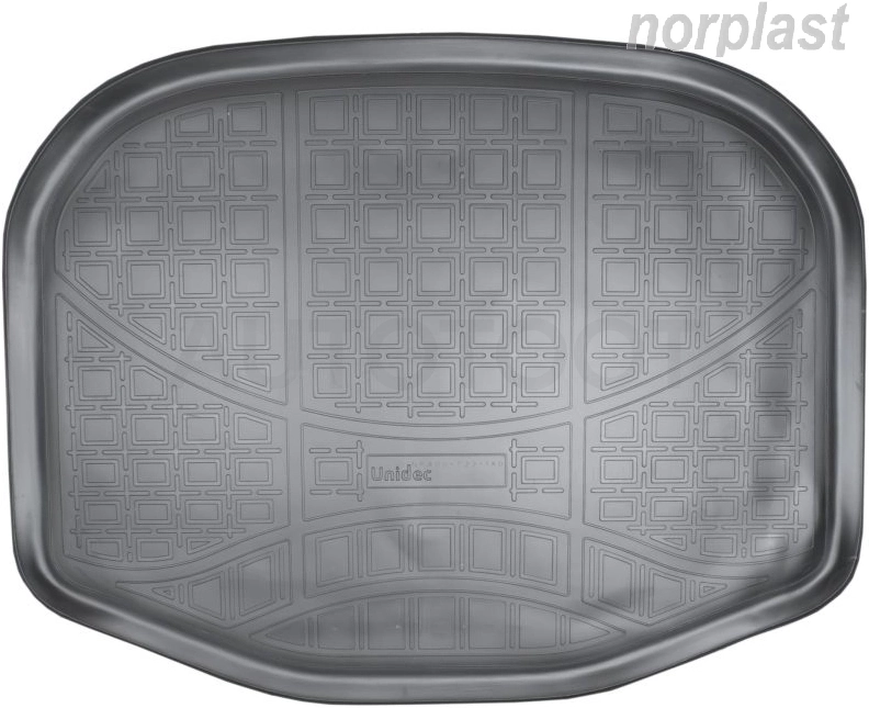 Коврик в багажник NORPLAST, черный, полиуретан (разложенный 3 ряд)