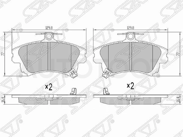 Колодки тормозные передние -ST4605A658 Sat для MITSUBISHI COLT