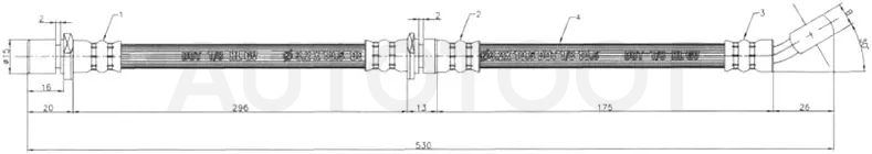 Шланг тормозной задний (Таиланд) SUBARU IMPREZA/FORESTER/LEGACY/OUTBACK 89-02 LH