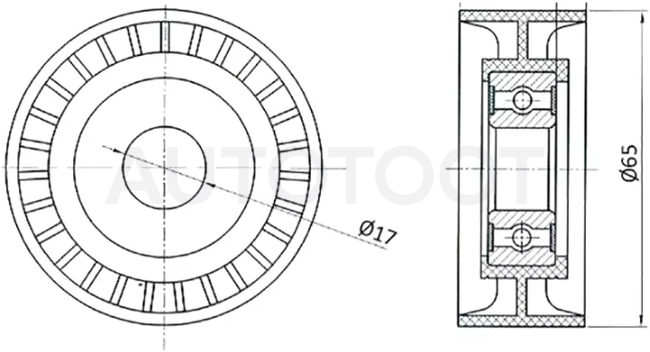 Ролик приводного ремня натяжителя MMC ASX/LANCER 1,8-2,0/DELICA/OUTLANDER/CITROEN C4/C-CROSSER 2,0-2