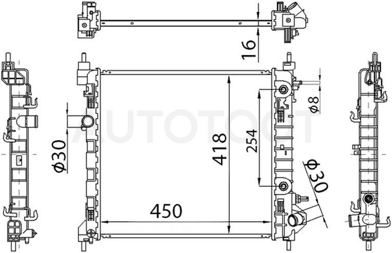 Радиатор Chevrolet Spark 10-16 / Ravon R2 16-20