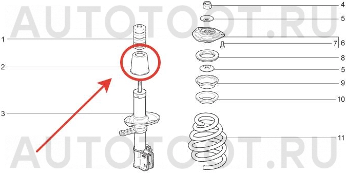 Пыльник переднего амортизатора -  для LADA (ВАЗ) GRANTA, LADA (ВАЗ) PRIORA