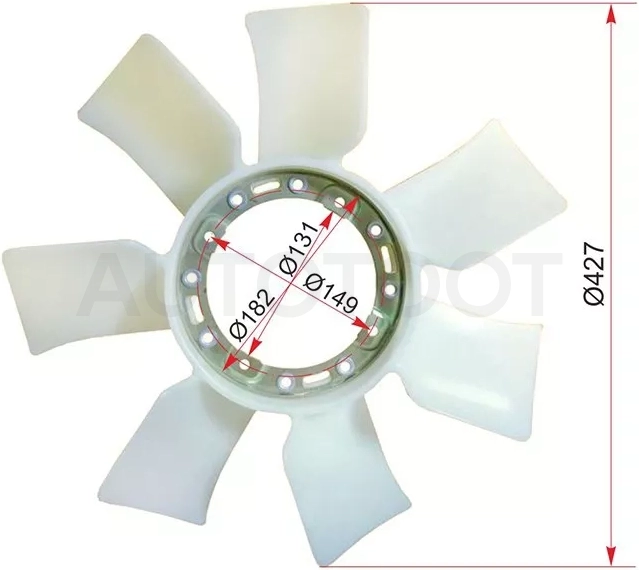 Крыльчатка вентилятора TOYOTA 1-2JZGE,1-2JZFSE - Артикул ST1636146040 - Производитель Sat - Фото, Отзывы, Цены