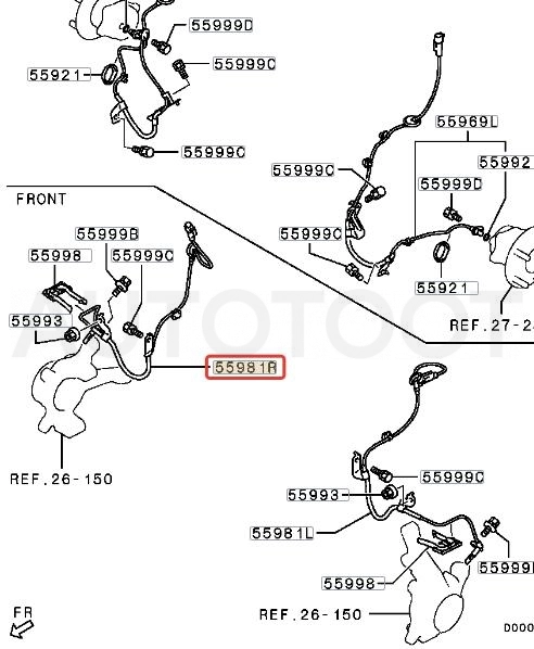 Датчик абс передний правый -ST4670A576 Sat для MITSUBISHI ASX, MITSUBISHI OUTLANDER, MITSUBISHI LANCER, CITROEN C-CROSSER