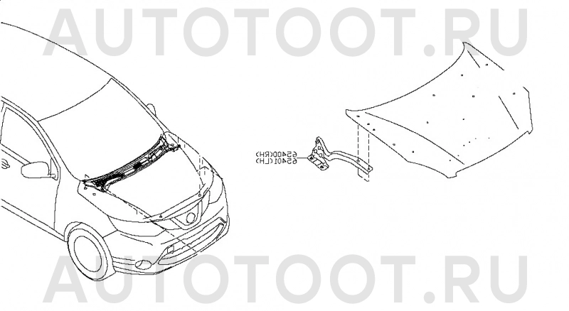 Петля капота левая -STDT66015H2 Sat для NISSAN QASHQAI