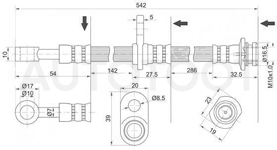 Шланг тормозной передний правый -ST5154065J00 Sat для SUZUKI GRAND VITARA