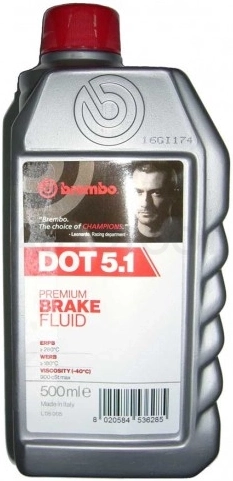 Жидкость тормозная DOT-5.1 BREMBO 0,5л, для авто c ABS