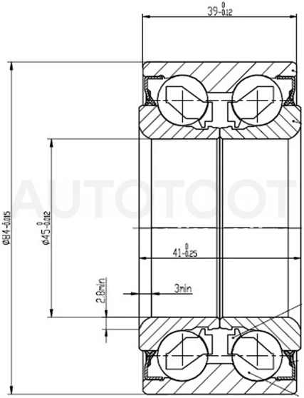 Подшипник передней ступицы HYUNDAI SANTA FE/SONATA(ТАГАЗ)/KIA SPORTAGE 04-/MMC SIGMA/RVR 91-97