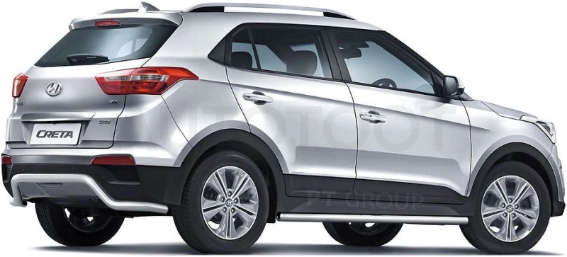 HYUNDAI Creta 2016- Защита порогов вогнутая Ø63мм (НПС) - Артикул 11030201 - Производитель PT Group - Фото, Отзывы, Цены