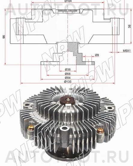 Виcкомуфта 1VDFTV -T173F Npw для TOYOTA LAND CRUISER