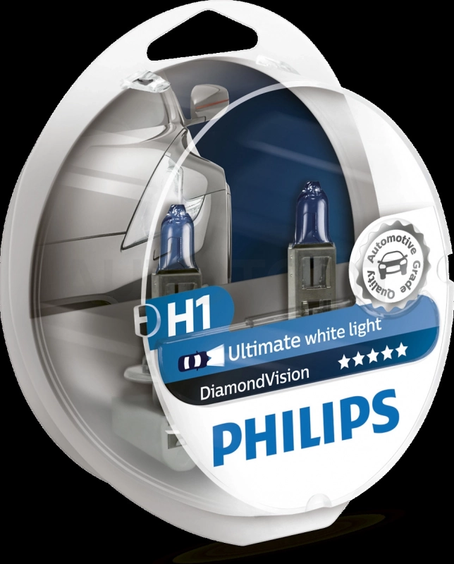 Лампа H1 комплект 2шт Diamond Vision 5000K 12V 55W P14,5s Philips
