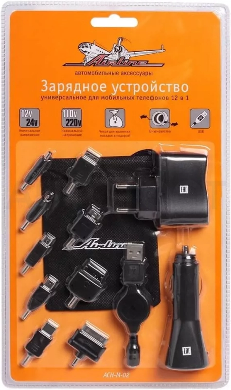 Зарядное устройство для мобильных устройств 12 в 1 - Артикул ACHM02 - Производитель Airline - Фото, Отзывы, Цены