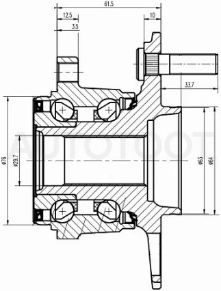 Ступичный узел задн. HONDA CR-V RE# 4WD - Артикул ST42200STK951 - Производитель Sat - Фото, Отзывы, Цены