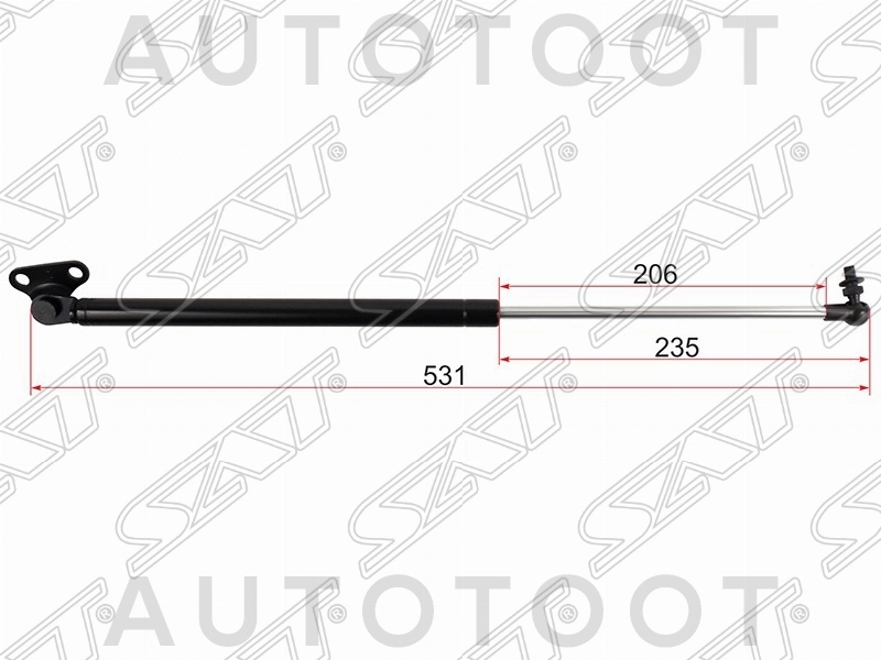 Амортизатор крышки багажника левый -ST6896069016 Sat для TOYOTA LAND CRUISER, LEXUS LX470