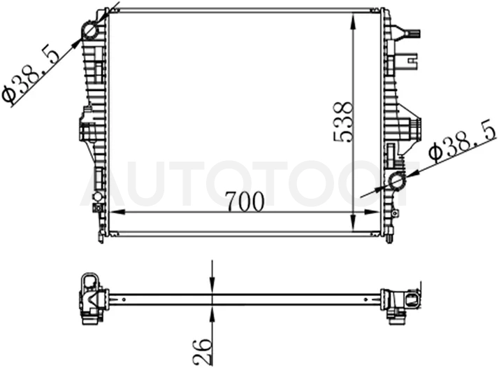 Радиатор Volkswagen Touareg 10-18 / Porsche Cayenne 10-18 - Артикул VW00010 - Производитель Sat - Фото, Отзывы, Цены